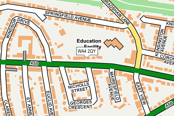 WA4 2QY map - OS OpenMap – Local (Ordnance Survey)