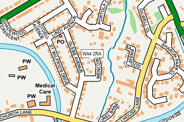 WA4 2RA map - OS OpenMap – Local (Ordnance Survey)
