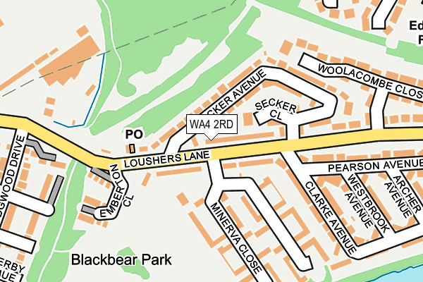 WA4 2RD map - OS OpenMap – Local (Ordnance Survey)