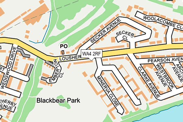 WA4 2RF map - OS OpenMap – Local (Ordnance Survey)