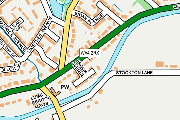 WA4 2RX map - OS OpenMap – Local (Ordnance Survey)