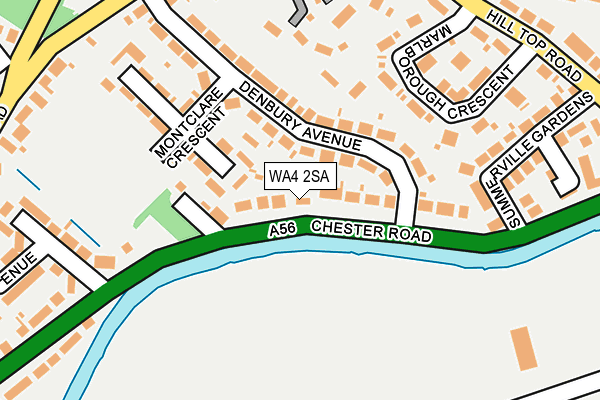 WA4 2SA map - OS OpenMap – Local (Ordnance Survey)
