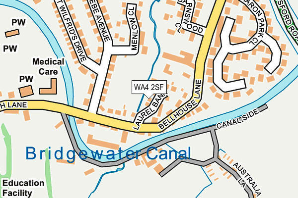 WA4 2SF map - OS OpenMap – Local (Ordnance Survey)