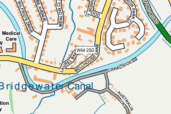 WA4 2SG map - OS OpenMap – Local (Ordnance Survey)