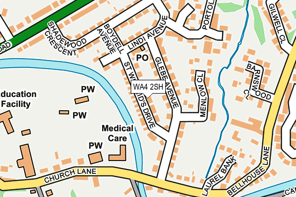 WA4 2SH map - OS OpenMap – Local (Ordnance Survey)