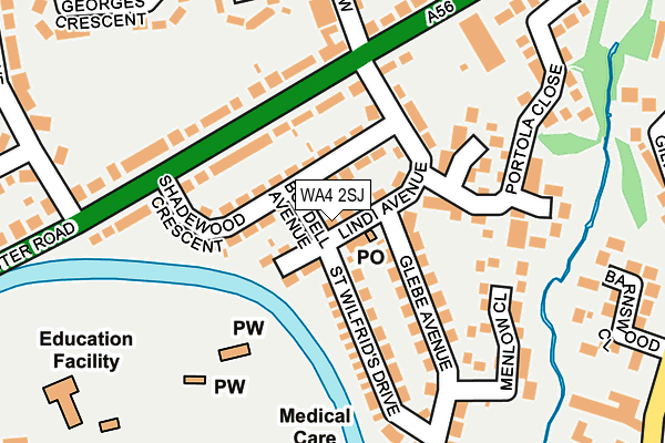 WA4 2SJ map - OS OpenMap – Local (Ordnance Survey)