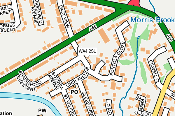 WA4 2SL map - OS OpenMap – Local (Ordnance Survey)