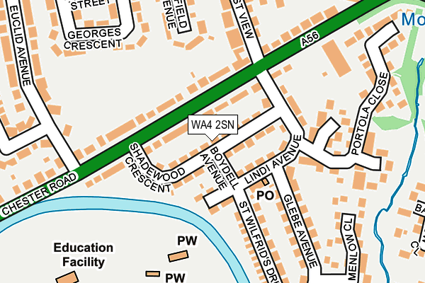 WA4 2SN map - OS OpenMap – Local (Ordnance Survey)