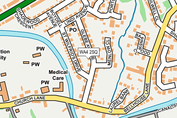 WA4 2SQ map - OS OpenMap – Local (Ordnance Survey)