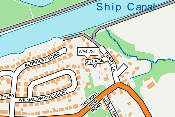 WA4 2ST map - OS OpenMap – Local (Ordnance Survey)