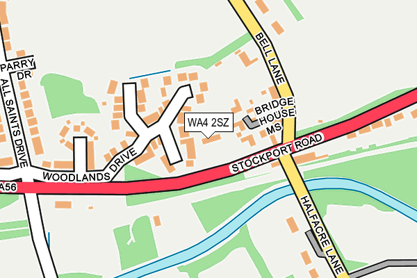 WA4 2SZ map - OS OpenMap – Local (Ordnance Survey)