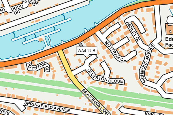 WA4 2UB map - OS OpenMap – Local (Ordnance Survey)
