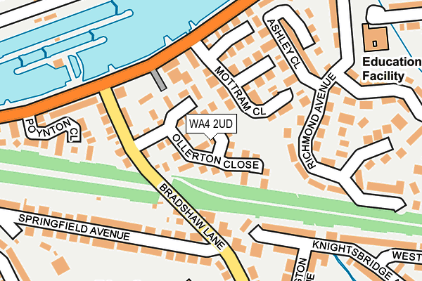 WA4 2UD map - OS OpenMap – Local (Ordnance Survey)