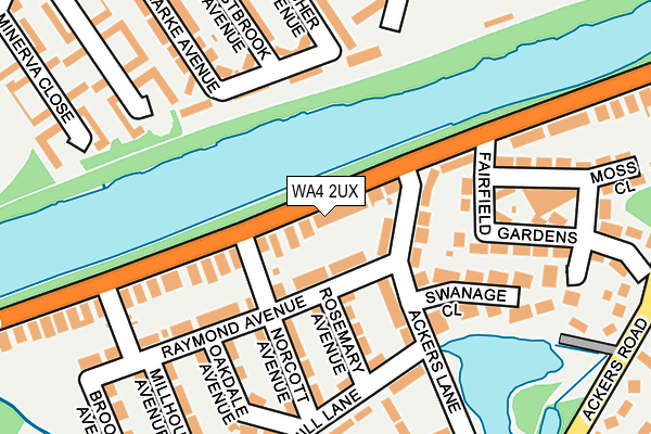 WA4 2UX map - OS OpenMap – Local (Ordnance Survey)