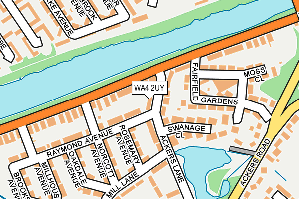 WA4 2UY map - OS OpenMap – Local (Ordnance Survey)