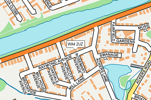 WA4 2UZ map - OS OpenMap – Local (Ordnance Survey)