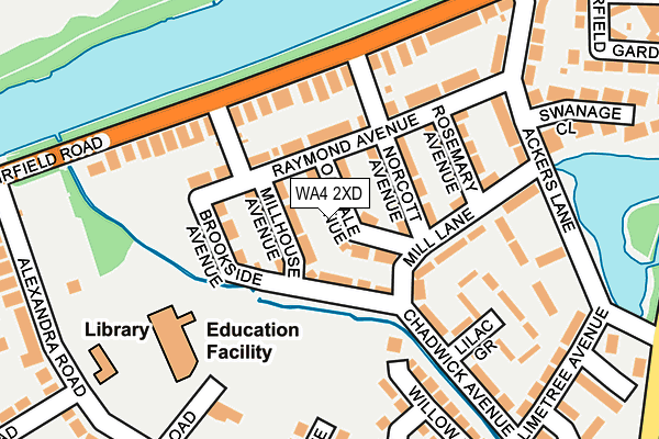 WA4 2XD map - OS OpenMap – Local (Ordnance Survey)