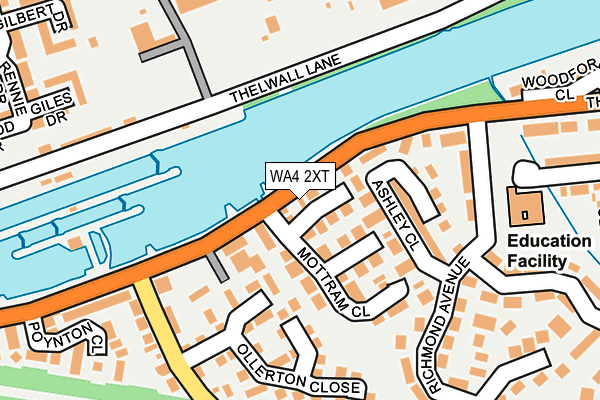 WA4 2XT map - OS OpenMap – Local (Ordnance Survey)