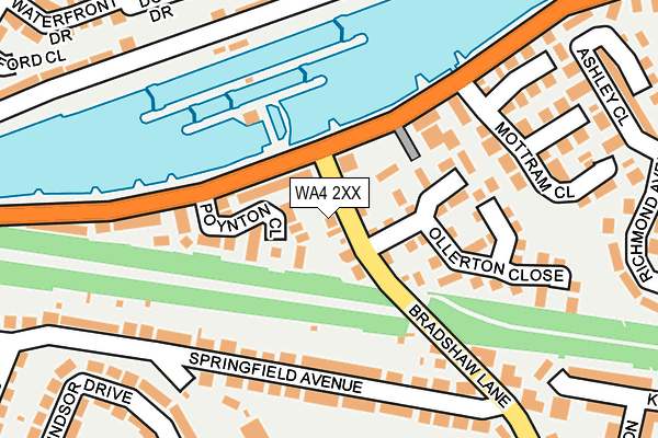 WA4 2XX map - OS OpenMap – Local (Ordnance Survey)