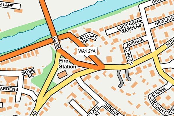 WA4 2YA map - OS OpenMap – Local (Ordnance Survey)