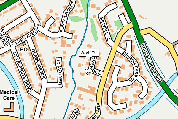 WA4 2YJ map - OS OpenMap – Local (Ordnance Survey)