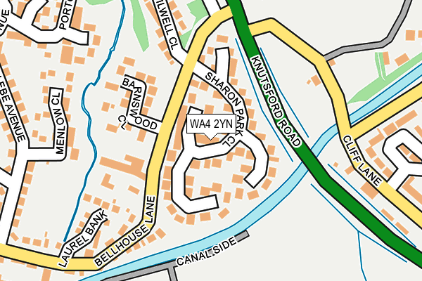 WA4 2YN map - OS OpenMap – Local (Ordnance Survey)