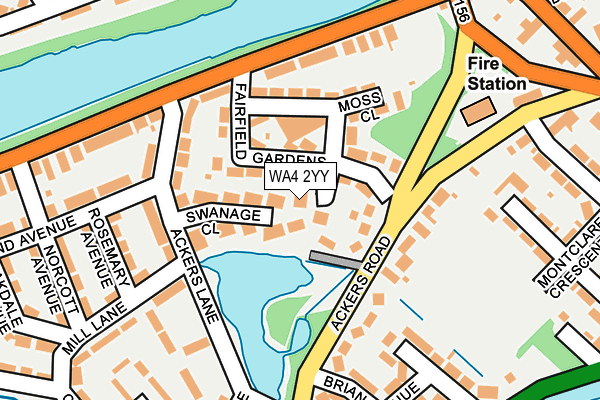 WA4 2YY map - OS OpenMap – Local (Ordnance Survey)
