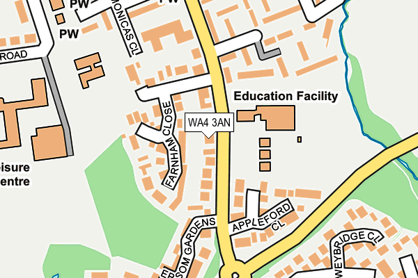 WA4 3AN map - OS OpenMap – Local (Ordnance Survey)