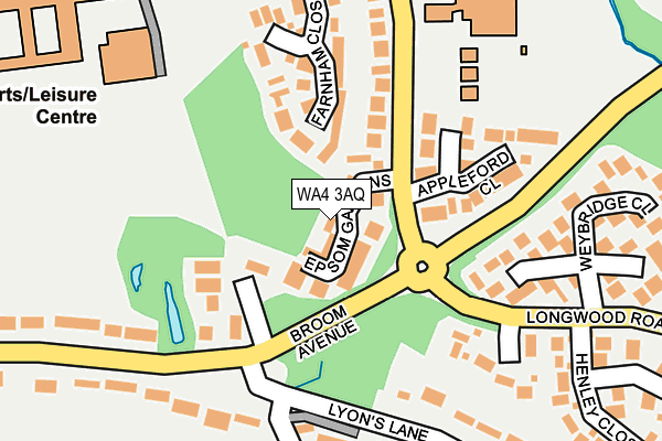 WA4 3AQ map - OS OpenMap – Local (Ordnance Survey)