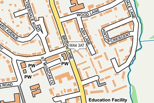 WA4 3AT map - OS OpenMap – Local (Ordnance Survey)