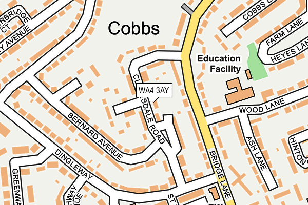 WA4 3AY map - OS OpenMap – Local (Ordnance Survey)