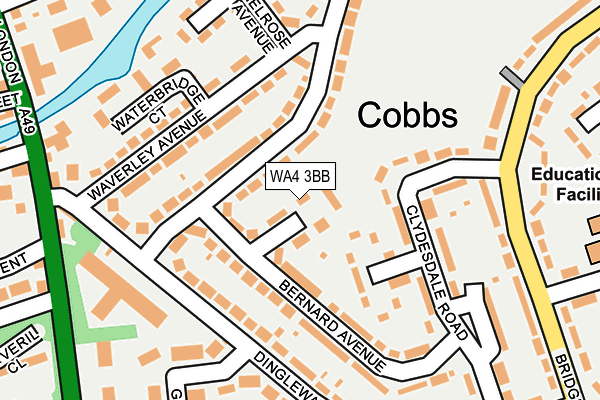 WA4 3BB map - OS OpenMap – Local (Ordnance Survey)