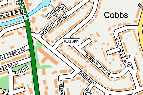 WA4 3BD map - OS OpenMap – Local (Ordnance Survey)