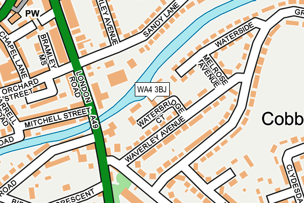 WA4 3BJ map - OS OpenMap – Local (Ordnance Survey)