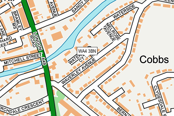 WA4 3BN map - OS OpenMap – Local (Ordnance Survey)