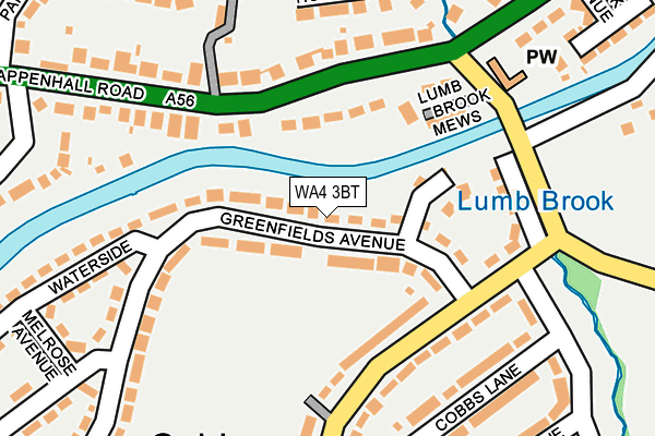 WA4 3BT map - OS OpenMap – Local (Ordnance Survey)