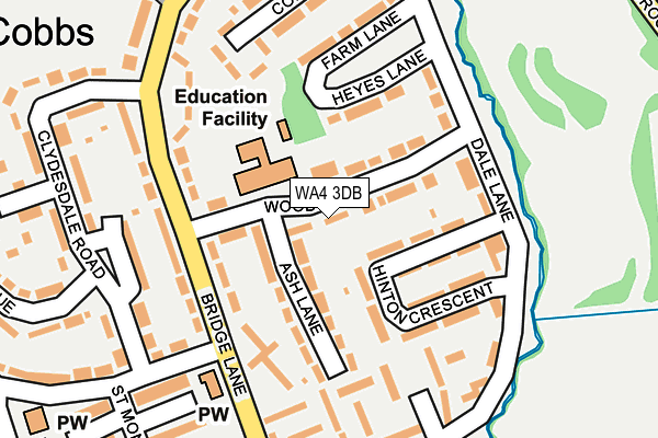 WA4 3DB map - OS OpenMap – Local (Ordnance Survey)