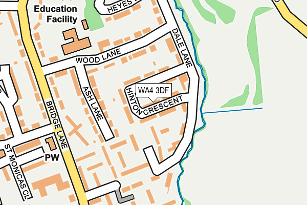 WA4 3DF map - OS OpenMap – Local (Ordnance Survey)