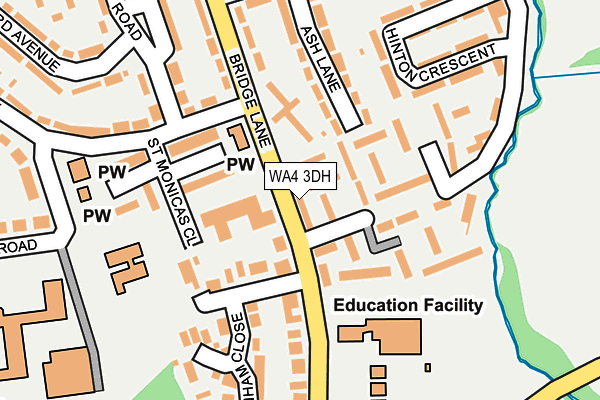 WA4 3DH map - OS OpenMap – Local (Ordnance Survey)