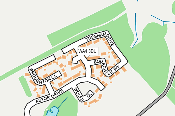 WA4 3DU map - OS OpenMap – Local (Ordnance Survey)
