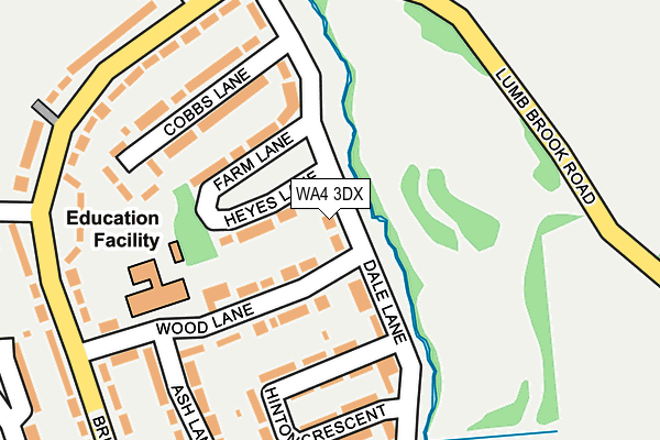 WA4 3DX map - OS OpenMap – Local (Ordnance Survey)