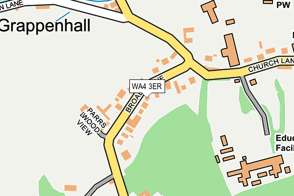 WA4 3ER map - OS OpenMap – Local (Ordnance Survey)