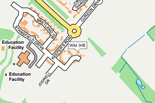 WA4 3HB map - OS OpenMap – Local (Ordnance Survey)