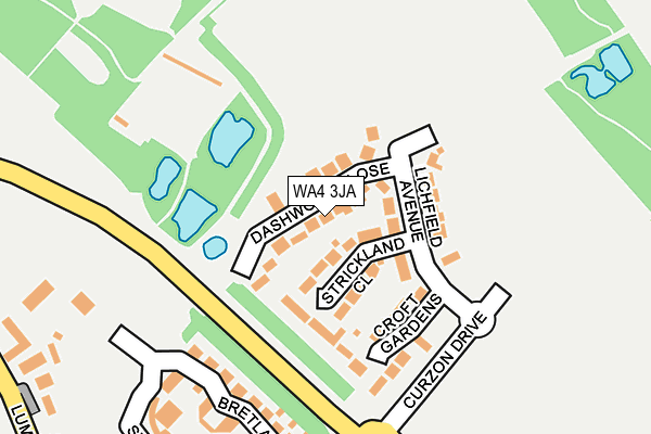WA4 3JA map - OS OpenMap – Local (Ordnance Survey)