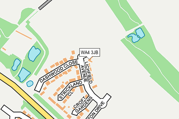 WA4 3JB map - OS OpenMap – Local (Ordnance Survey)