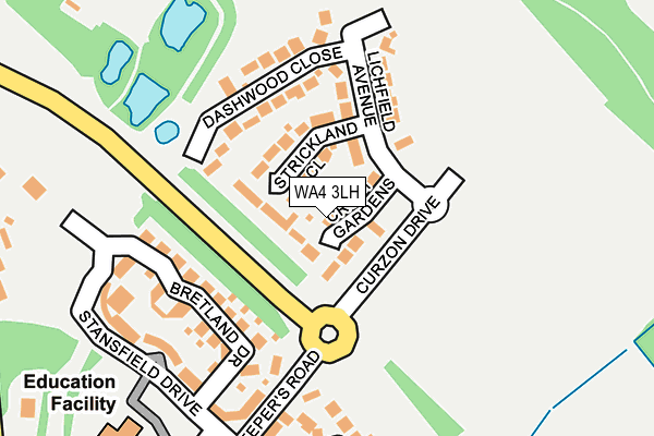 WA4 3LH map - OS OpenMap – Local (Ordnance Survey)