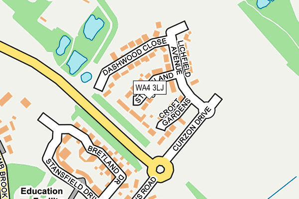 WA4 3LJ map - OS OpenMap – Local (Ordnance Survey)
