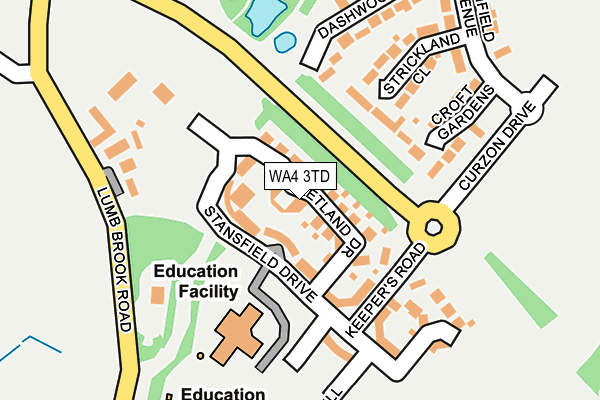 WA4 3TD map - OS OpenMap – Local (Ordnance Survey)