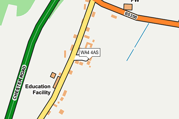 WA4 4AS map - OS OpenMap – Local (Ordnance Survey)