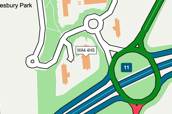 WA4 4HS map - OS OpenMap – Local (Ordnance Survey)